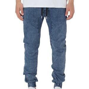 Zanerobe Sureshot Denim Jogger Drawstring Low Rise Medium Wash Tapered Blue 30